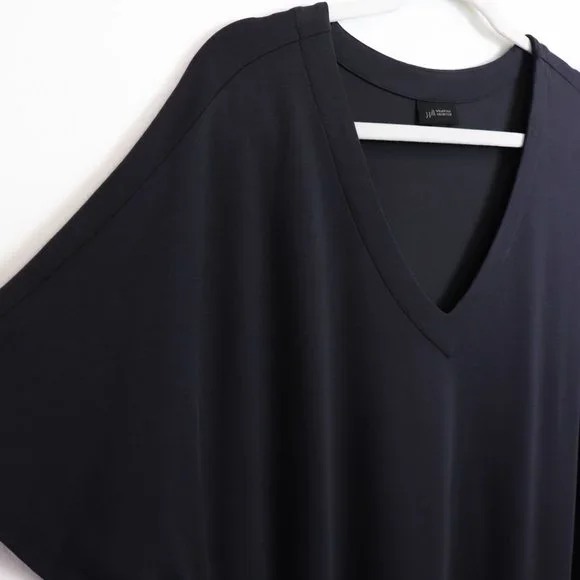 J. Jill Wearever Double-Face Jersey Dolman-Sleeve Dress Licorice Dark Grey XL - Picture 6 of 9